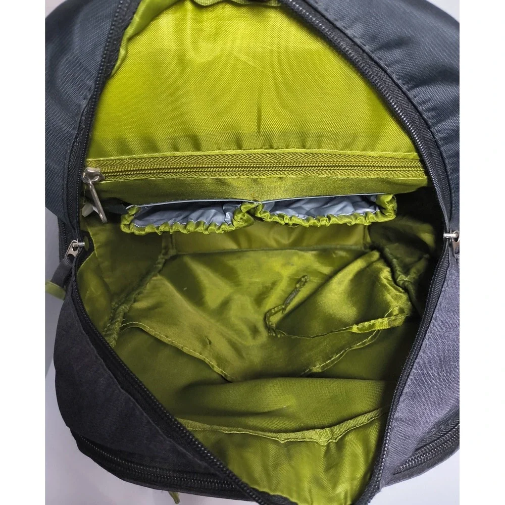 Eddie Bauer Crosstown Backpack‎ Diaper Bag Attach To Stroller Gray Black Green